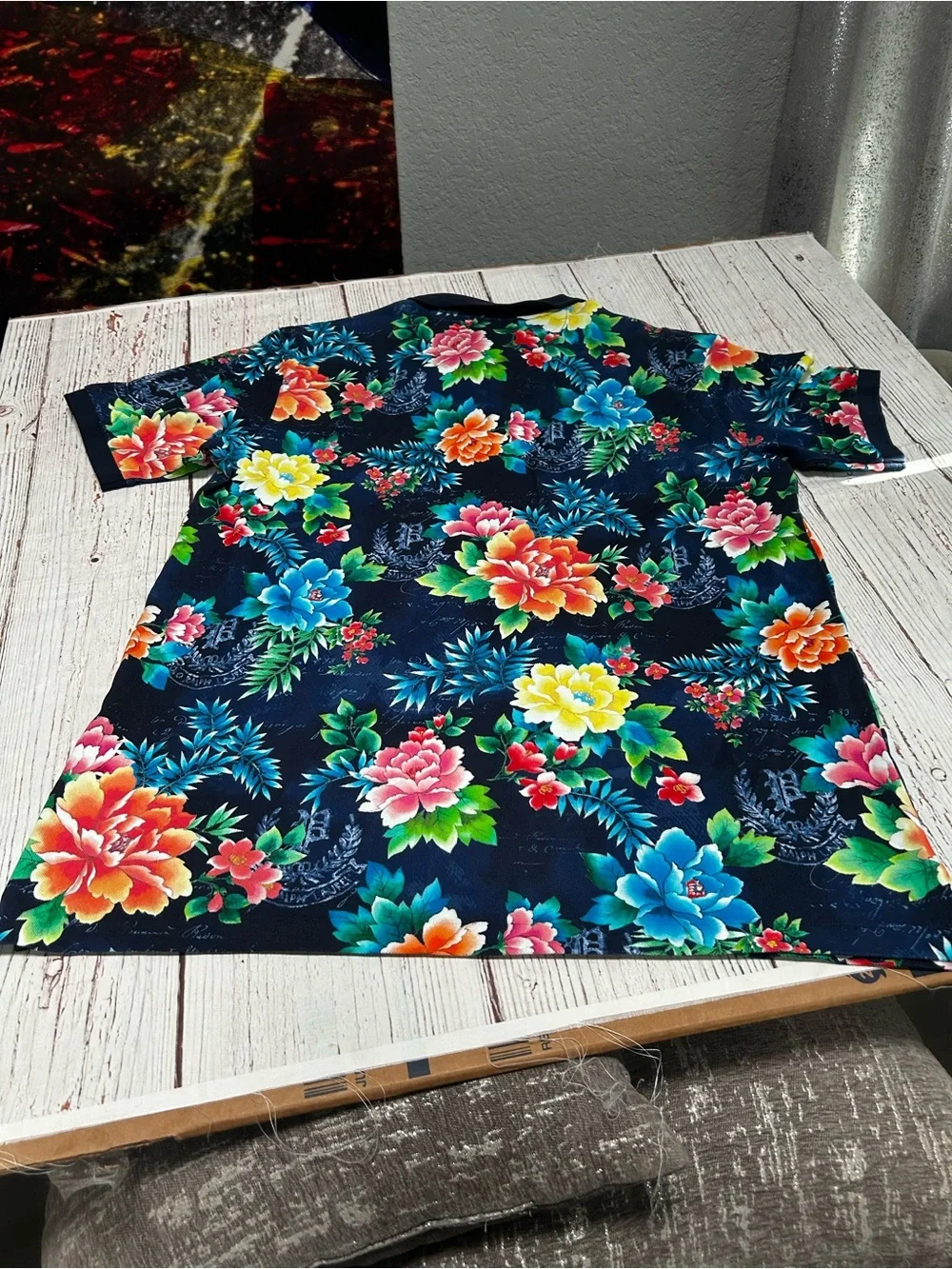 Ralph Lauren Royal Floral Navy Polo with Vibrant Tropical Floral Print
